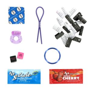 Lovebox pour homme contenant des cockring, des lubrifiants et des gages sexuels pour pimenter le jeu coquin